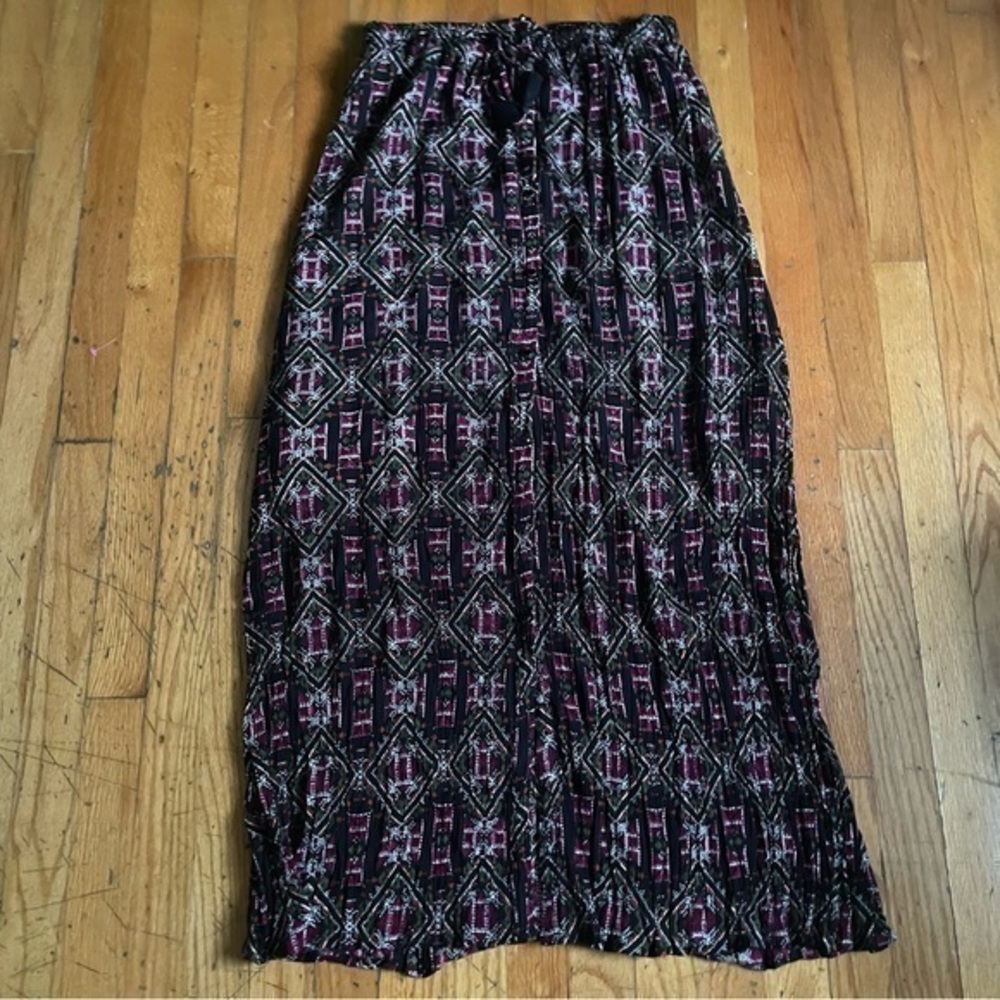 Hannah Multicolor Abstract Print Pull On Maxi Skirt Size Medium